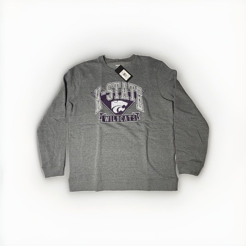 NWT Kansas State Wildcats Captivating Gray Crewneck Sweatshirt Men’s Large NCAA
